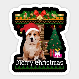 Ugly Christmas Sweater Welsh Corgi Sticker